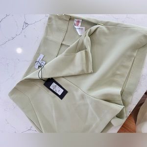 Light green side zipper shorts primary